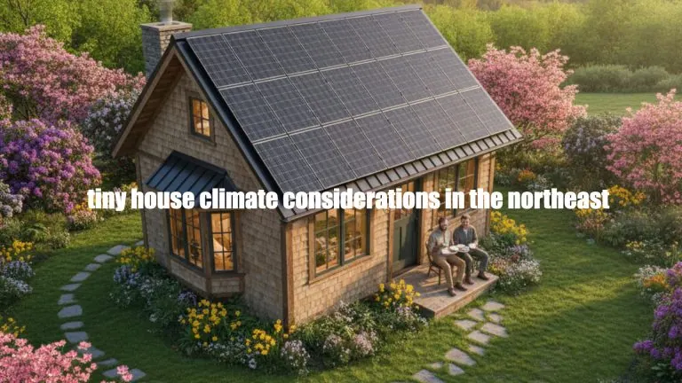 Solar-powered tiny house in the Northeast with eco-friendly design and green energy features.